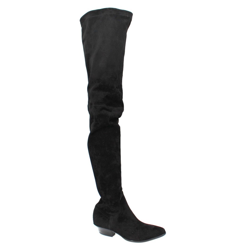 Tamara Mellon Go West Black Suede Over The Knee 35 Pointed Boots 36 NEW Bootie